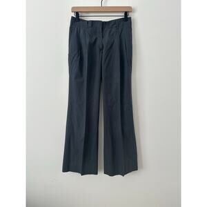 Prada Wide Leg Flare Trouser Size 42 Dark Slate Gray Made in Italy